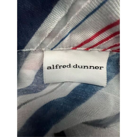 Alfred Dunner Red White and Blue Lightweight Half Sleeve Button Up Blouse - Picture 2 of 4